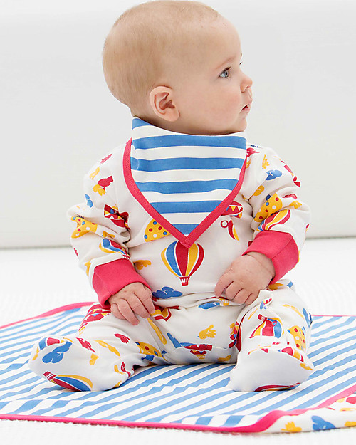 Kite Balloons Bandana Bib, Reversible - Red  - 100% Organic Cotton Bandana Bibs