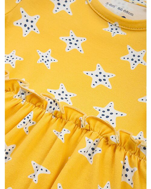 Kite Bodydress - Super Starfish - Yellow - Organic Cotton Dresses_