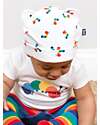 Kite Cap with Ears - White - Multicolored Caterpillars - 100% Cotton Sunhats