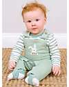 Kite Dungarees - Light Green - Bunny Print - with Front Pocket - Organic Cotton Dungarees