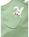 Kite Dungarees - Light Green - Bunny Print - with Front Pocket - Organic Cotton Dungarees