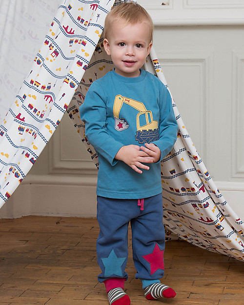 Kite Excavator Long Sleeve Top Blue- 100% Organic Cotton Sweatshirts