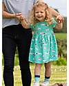 Kite Flora Short Sleeves Dress - Green - Dogs - Flared Cut - Organic Cotton Jersey Dresses_