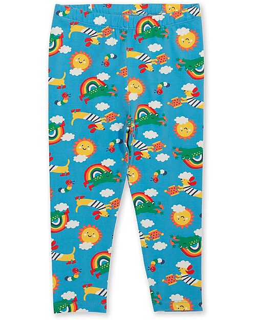 Kite Leggings - Blue - Rainbow - with Elasticized Waist - Organic Cotton Jersey Leggings