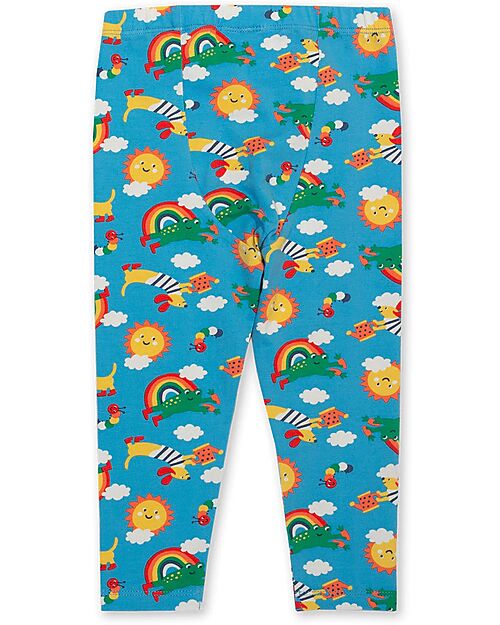 Kite Leggings - Blue - Rainbow - with Elasticized Waist - Organic Cotton Jersey Leggings