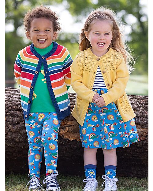 Kite Leggings - Blue - Rainbow - with Elasticized Waist - Organic Cotton Jersey Leggings