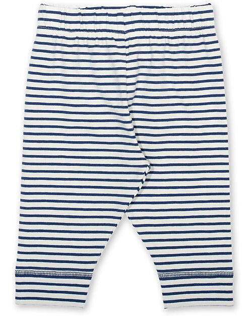 Kite Leggings - Blue Stripes - with Elasticized Waist - Organic Cotton Jersey Leggings