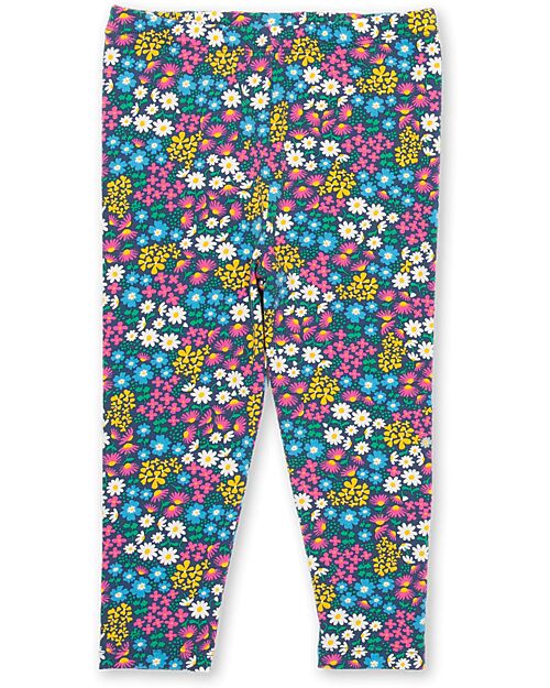 Kite Leggings - Floral - with Elasticized Waist - Organic Cotton Jersey Leggings