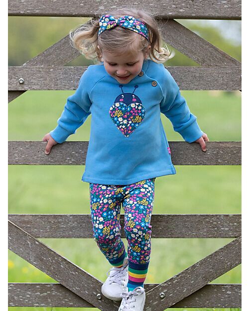 Kite Leggings - Floral - with Elasticized Waist - Organic Cotton Jersey Leggings