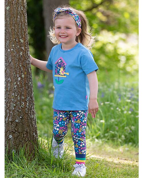 Kite Leggings - Floral - with Elasticized Waist - Organic Cotton Jersey Leggings