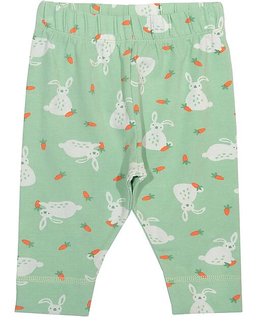 Kite Leggings - Light Green - Bunny Print - with Elasticated Waist - Organic Cotton Leggings