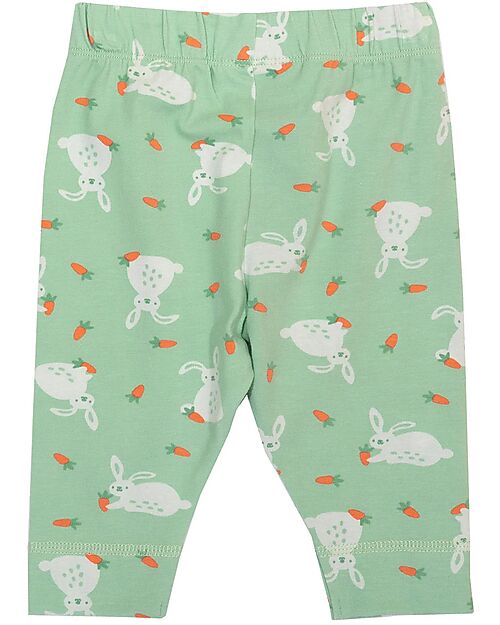 Kite Leggings - Light Green - Bunny Print - with Elasticated Waist - Organic Cotton Leggings