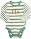 Kite Long Sleeve Bodysuit - Green Stripes - Carrots - Organic Cotton Long Sleeves Bodies