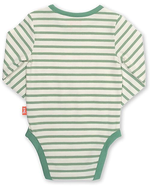 Kite Long Sleeve Bodysuit - Green Stripes - Carrots - Organic Cotton Long Sleeves Bodies