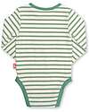 Kite Long Sleeve Bodysuit - Green Stripes - Carrots - Organic Cotton Long Sleeves Bodies