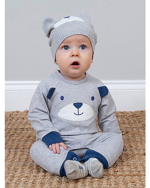 Kite Long Sleeved Sleepsuit - Otterly - Grey - Organic Cotton Babygrows