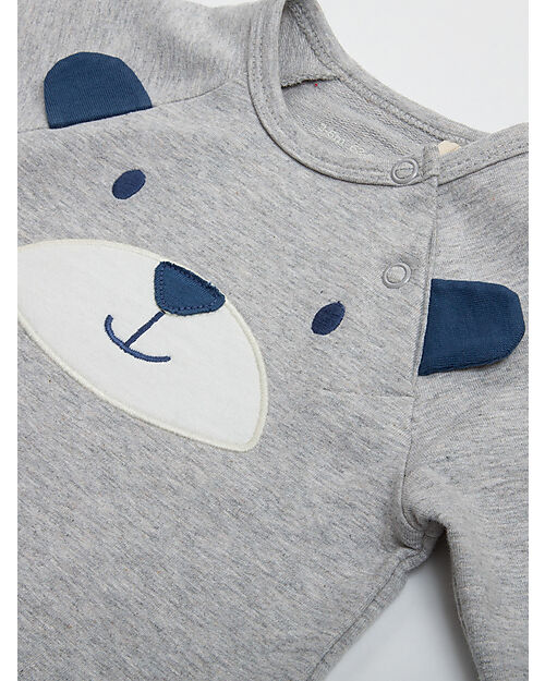 Kite Long Sleeved Sleepsuit - Otterly - Grey - Organic Cotton Babygrows