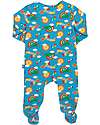 Kite Long Sleeves Romper - Blue - Rainbow Print - with Front Zip - Organic Cotton Pyjamas