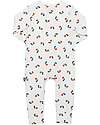 Kite Long Sleeves Romper - Cream - Multicolored Caterpillar Print - with Front Zip - Organic Cotton Babygrows
