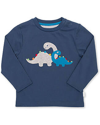 Kite Long Sleeves T-Shirt - Dino Pals - Blue Navy - 100% Organic Cotton Long Sleeves Tops