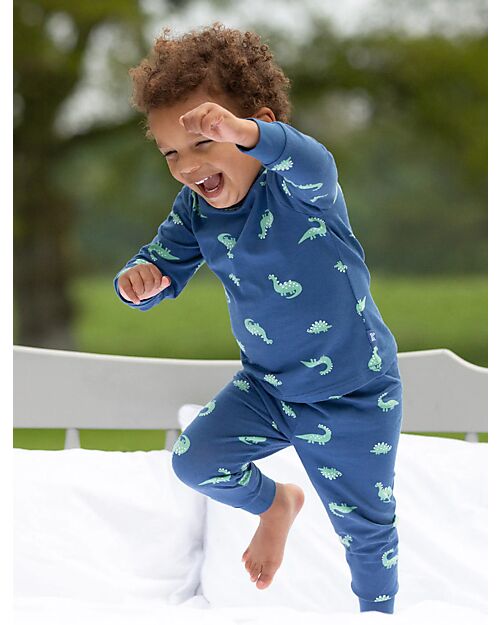 Kite Pajama Set - Blue - Floral Print - Organic Cotton Jersey Pyjamas