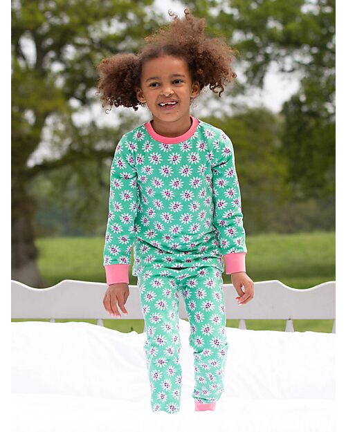 Kite Pajama Set - Green - Floral Print - Organic Cotton Jersey Pyjamas
