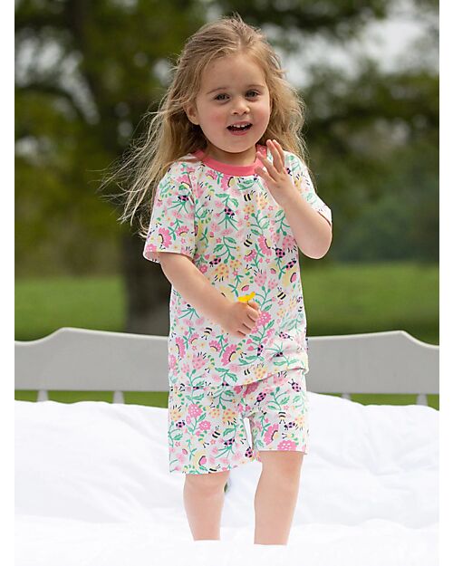 Kite Pajama Set Pink Floral Print Organic Cotton unisex