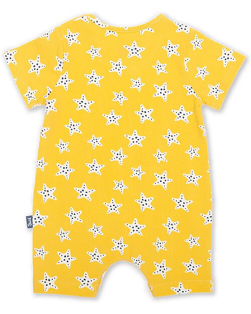 Kite Short Sleeve Rompers - Super Starfish - Yellow - 100% Organic Cotton Short Rompers