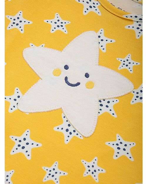 Kite Short Sleeve Rompers - Super Starfish - Yellow - 100% Organic Cotton Short Rompers