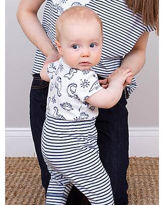 Kite Short Sleeved Bodysuit - White - Dino Print - 100% Organic Cotton Short Sleeves Bodies