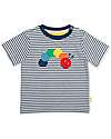 Kite T-Shirt - Blue Stripes - Multicolored Caterpillar Print - Organic Cotton T-shirts