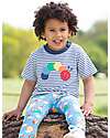 Kite T-Shirt - Blue Stripes - Multicolored Caterpillar Print - Organic Cotton T-shirts