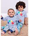 Kite T-Shirt - Blue Stripes - Multicolored Caterpillar Print - Organic Cotton T-shirts