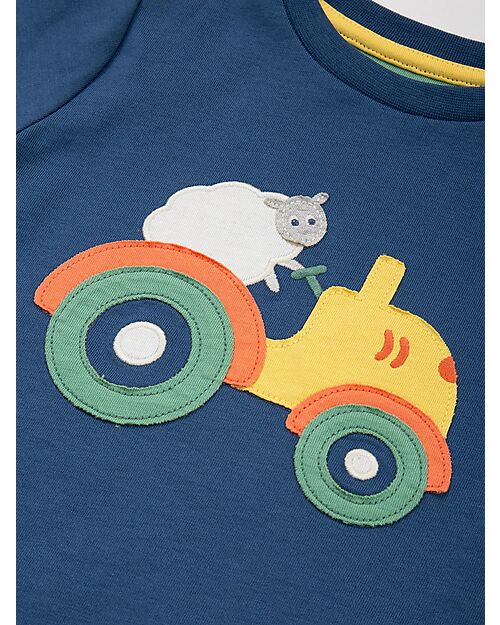 Kite T-Shirt - Navy - Tractor Print - 100% Organic Cotton T-shirts