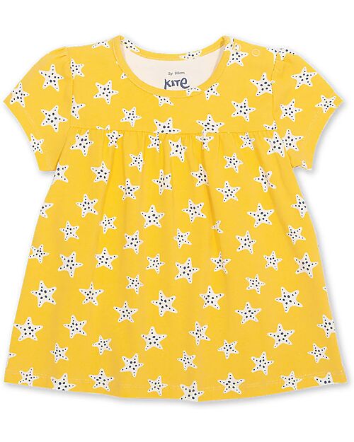 Kite T-shirt - Super Starfish - Giallo - 100% Organic Cotton Dresses_