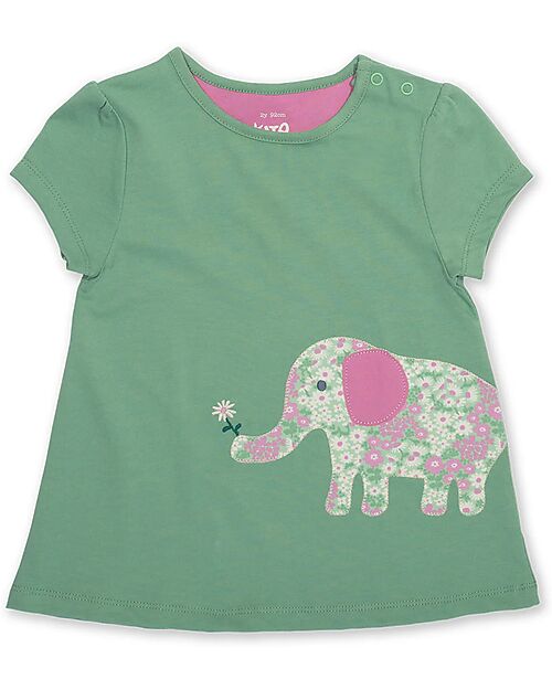 Kite T-shirt with Appliqué - Kind Ele - Green - 100% Organic Cotton Dresses_