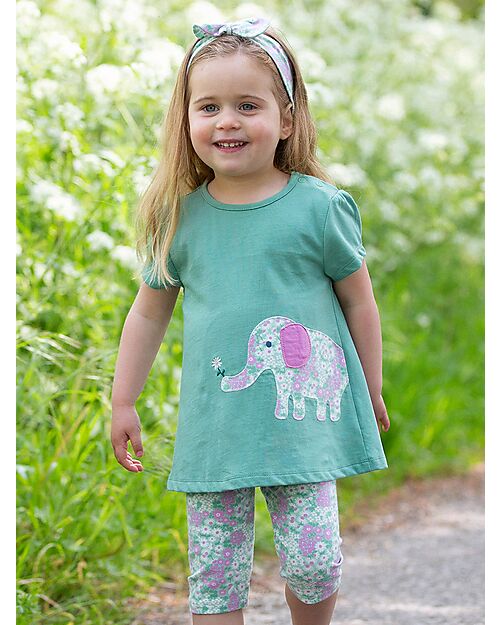 Kite T-shirt with Appliqué - Kind Ele - Green - 100% Organic Cotton Dresses_