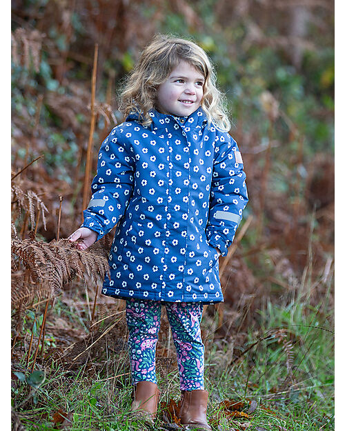Kite Waterproof Jacket - Fab Flower - Blue Navy - Quilted Lining Waterproof