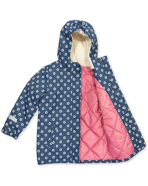 Kite Waterproof Jacket - Fab Flower - Blue Navy - Quilted Lining Waterproof