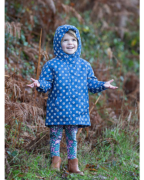 Kite Waterproof Jacket - Fab Flower - Blue Navy - Quilted Lining Waterproof