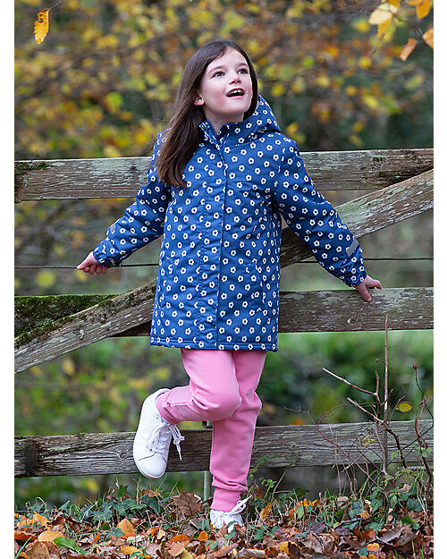 Kite Waterproof Jacket - Fab Flower - Blue Navy - Quilted Lining Waterproof