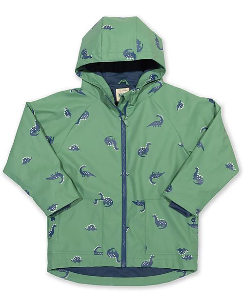 Kite Waterproof Jacket - Green - Dino Print - 100% Recycled Material Waterproof
