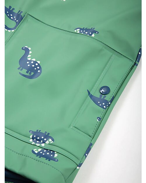 Kite Waterproof Jacket - Green - Dino Print - 100% Recycled Material Waterproof