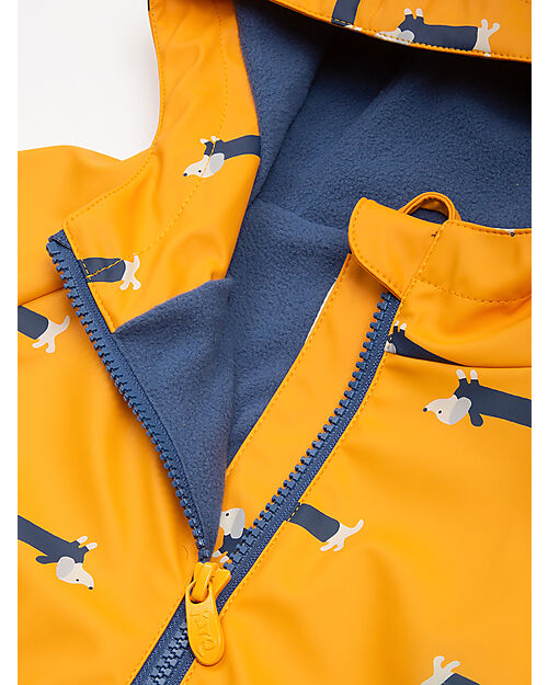 Kite Waterproof Jacket - Silly Sausage - Yellow - Fleece Lining Waterproof