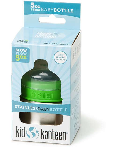Klean Kanteen Kids Stainless Steel Baby Bottle 148 ml Safe, Robust, Slow Flow (0-6 months) Teats