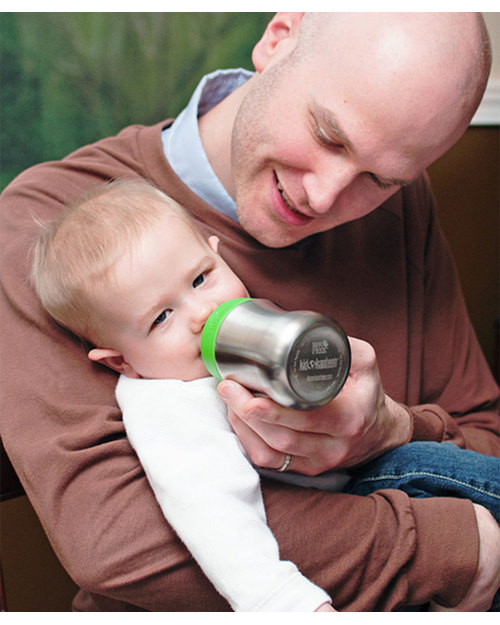 Klean Kanteen Kids Stainless Steel Baby Bottle 266 ml Safe, Robust, Medium Flow (0-6 months) Teats