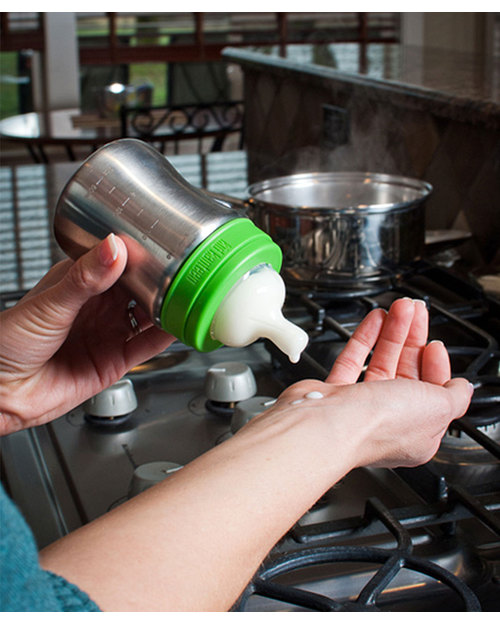 Klean Kanteen Kids Stainless Steel Baby Bottle 266 ml Safe, Robust, Medium Flow (0-6 months) Teats