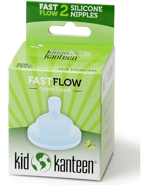 Klean Kanteen Set of 2 Silicone Nipples for Kids Baby Bottles Natural Fast Flow (from 9 months) (designed to reduce colics) Baby Bottles