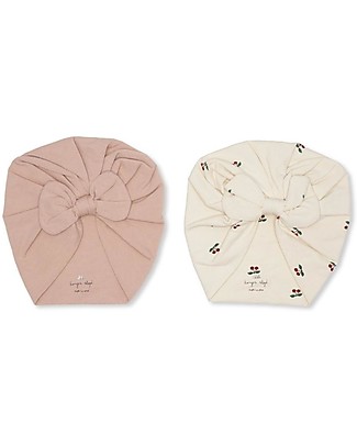 Konges Slojd 2 Pack Bambi Bonnet - Cherry/Rugby Tan - Organic Cotton Sunhats