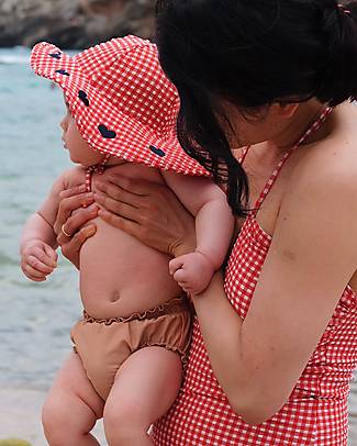 Konges Slojd 2 Pack Collette Baby Bikini Pants - Loves Me Not - Pink/Red with Flowers - UPV50+ Bikinis And Tankinis